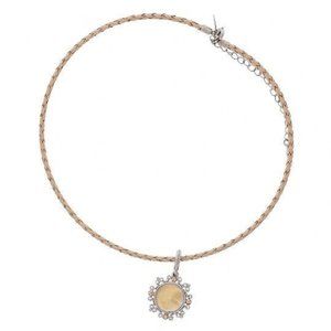 Lia Sophia Braided Leather Pendant Necklace